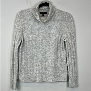 Banana Republic Wool Light Heather Gray Cream Cowl Neck Sweater Women's Small